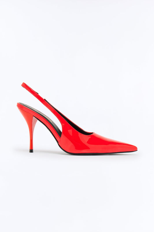 Devilish Patent Slingback Pumps - Red