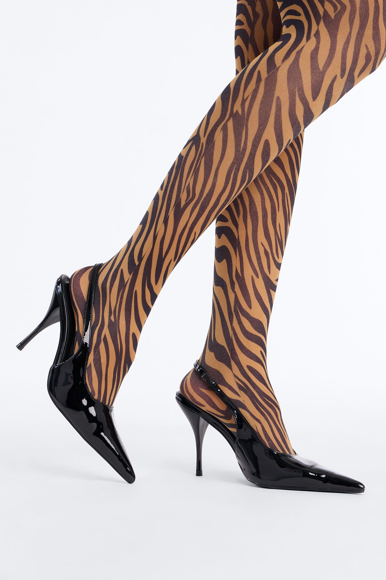 Devilish Patent Slingback Pumps - Black