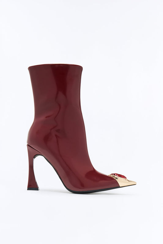 Stone Age Jewel Booties - Burgundy