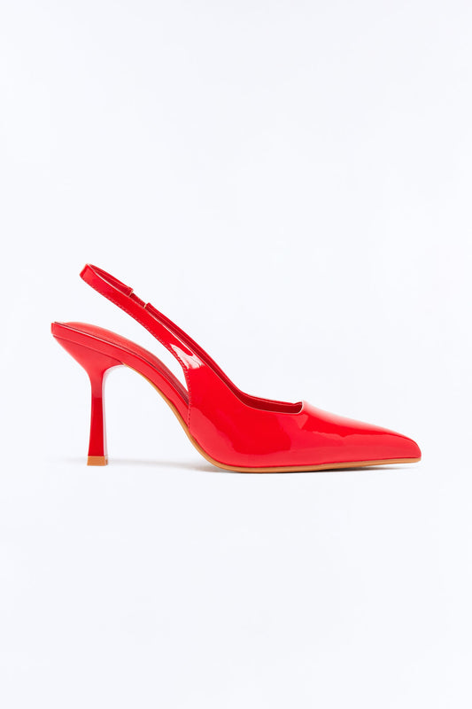 Bari Patent Slingback Pumps - Red
