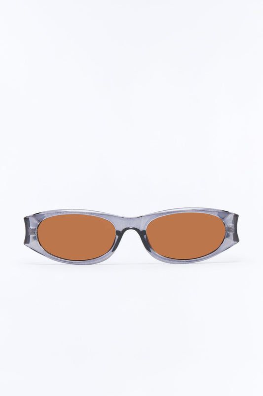 Crescent Moon Square Sunglasses - Dark Grey