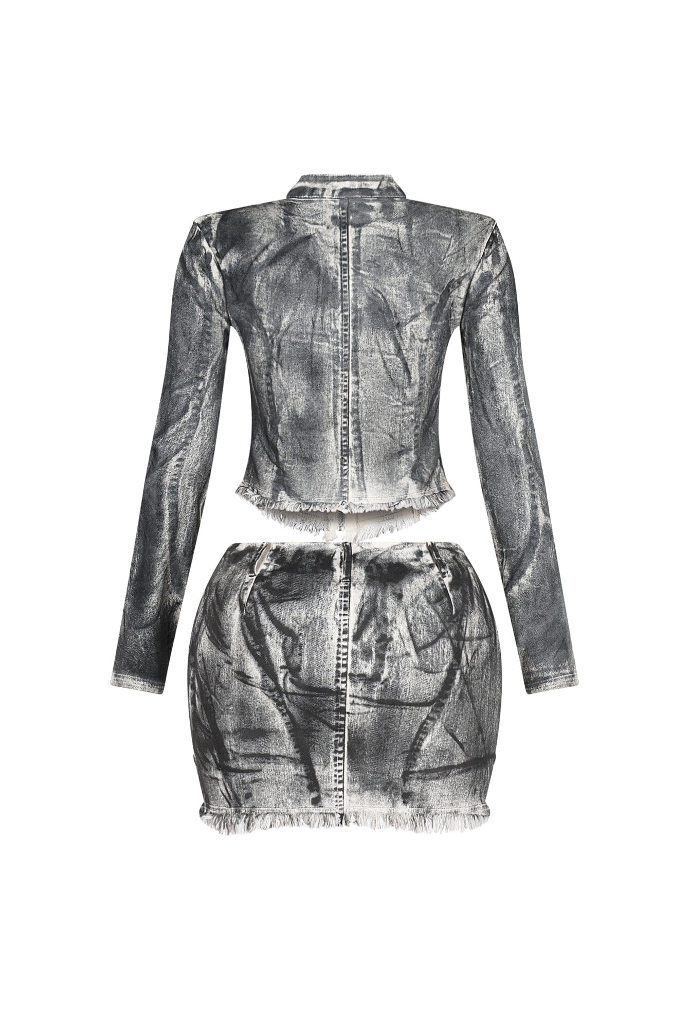 Urban Pop Airbrushed Zip Up Top & Skirt SET