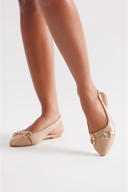 Yale Hardware Slingback Flats - Natural