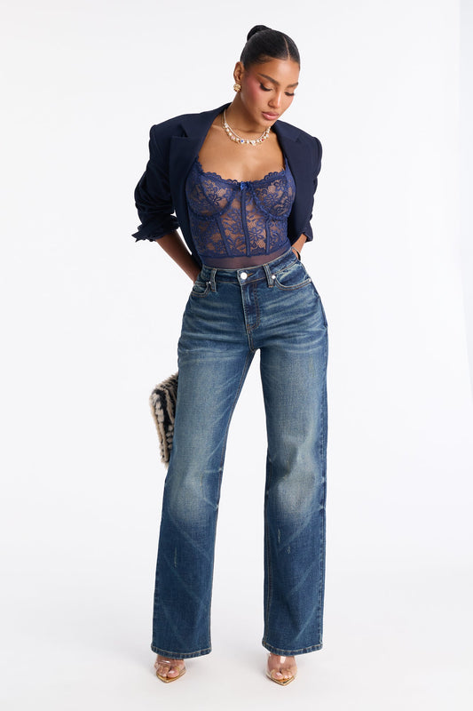 Palmyra Stretch Straight Leg Jeans - Vintage Wash