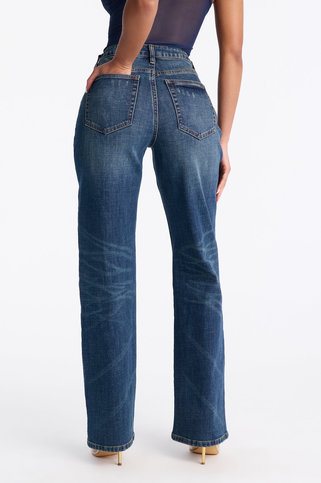 Palmyra Stretch Straight Leg Jeans - Vintage Wash