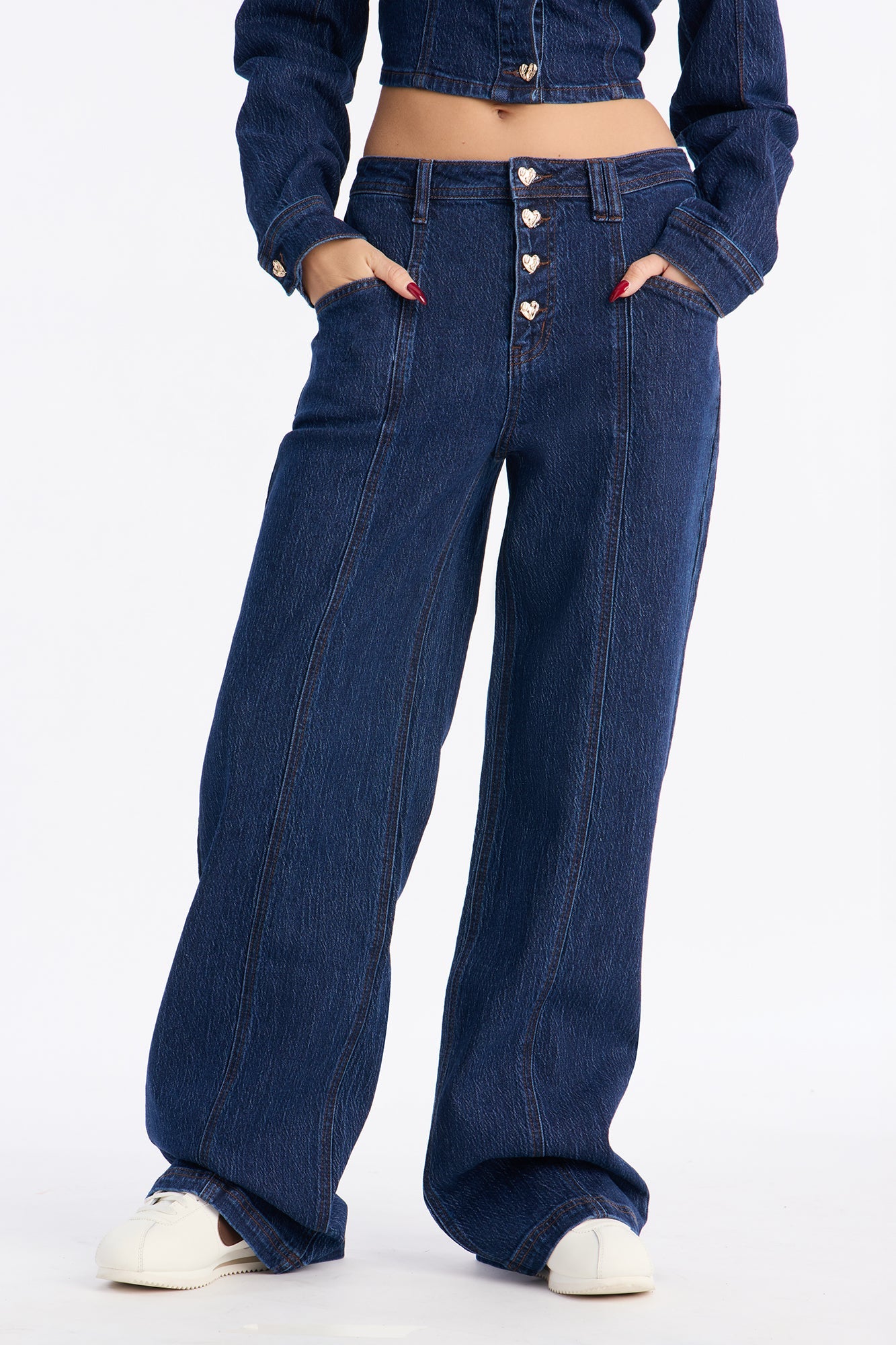 Lost In Love Stretch Straight Leg Jeans - Dark Wash