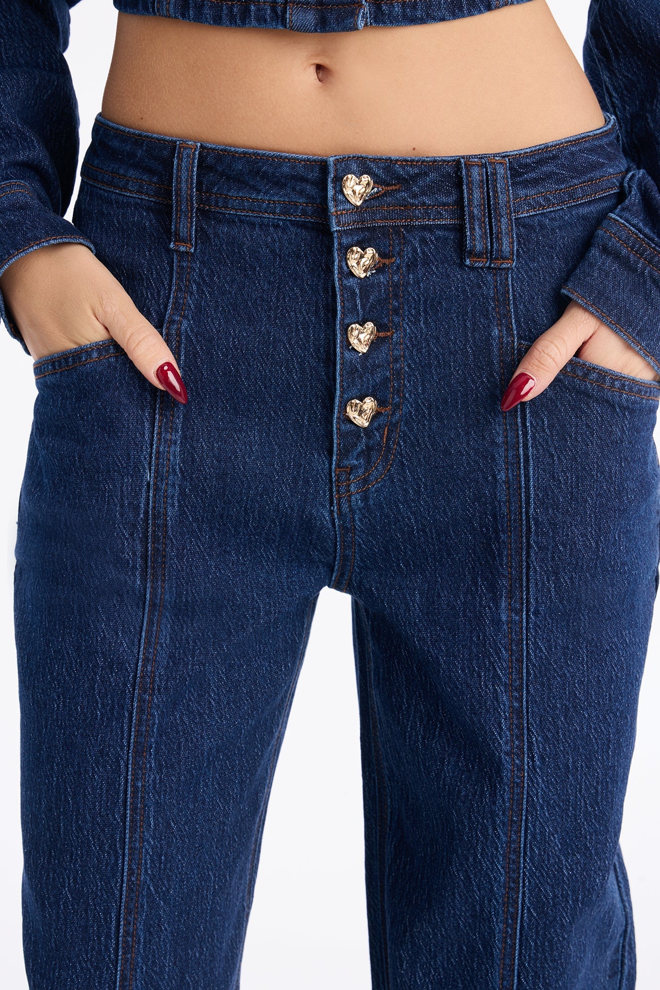 Lost In Love Stretch Straight Leg Jeans - Dark Wash