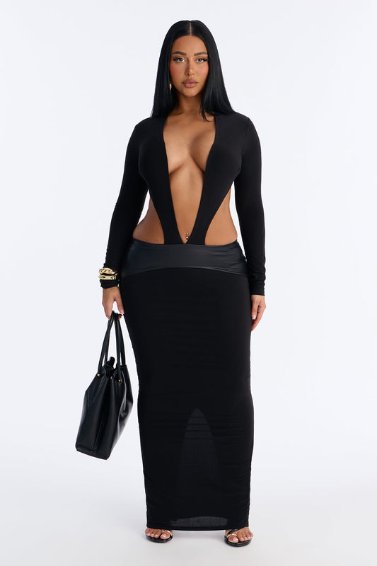 Eyes On Me Cut Out Maxi Dress - Black