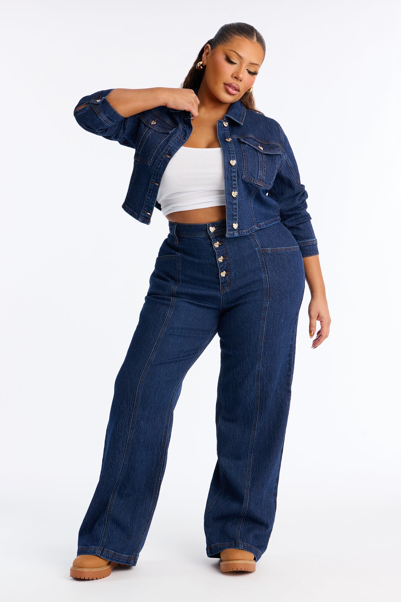 Lost In Love Stretch Straight Leg Jeans - Dark Wash