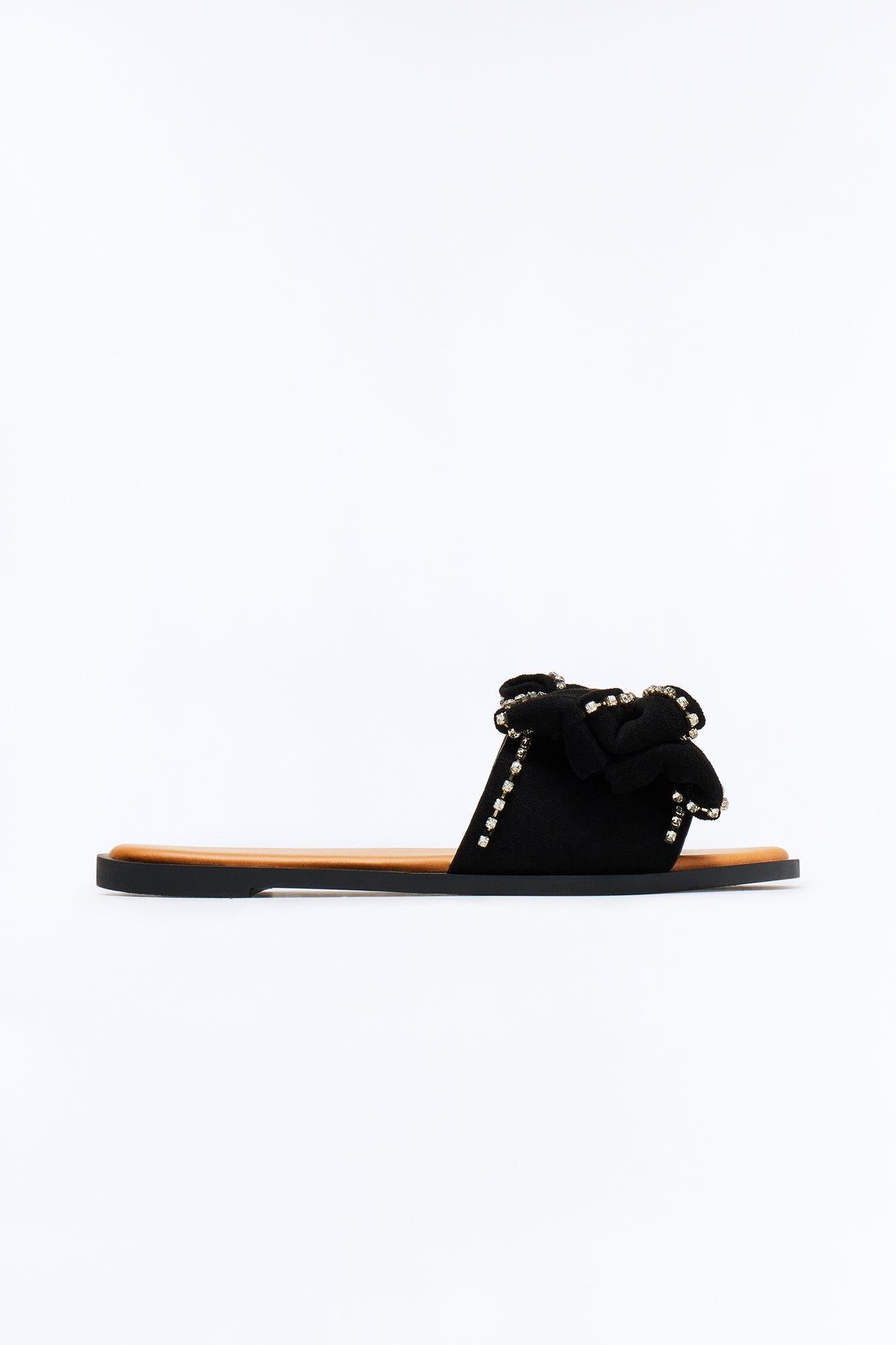Upland Rhinestone Bow Sandals - Black