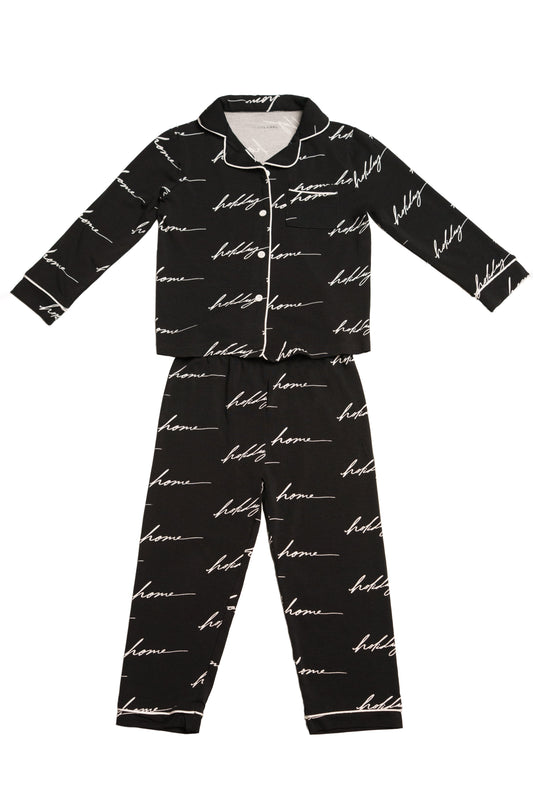 Black Home For The Holidays Kids Pajama Set