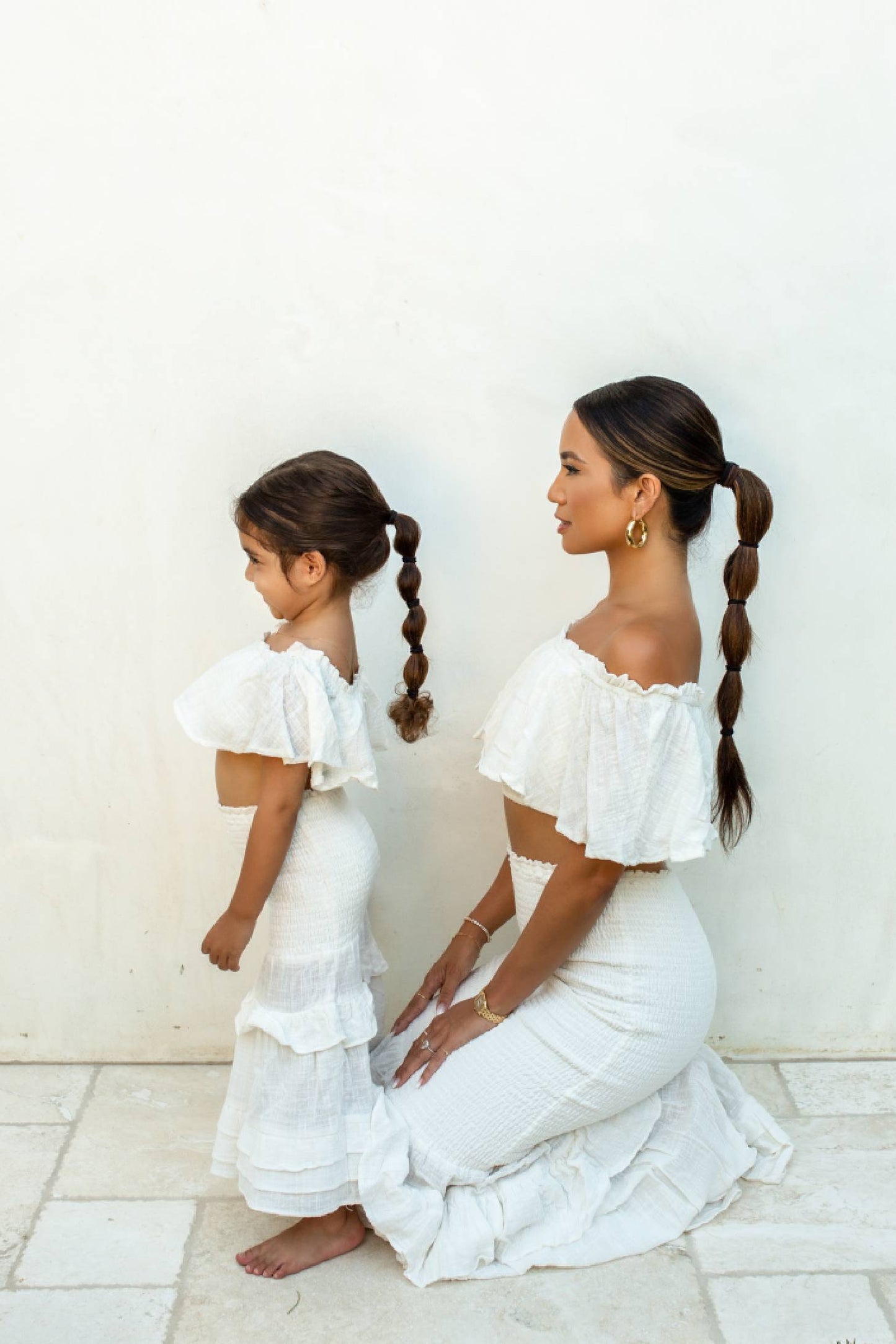 White Emily Ruffled Skirt Set