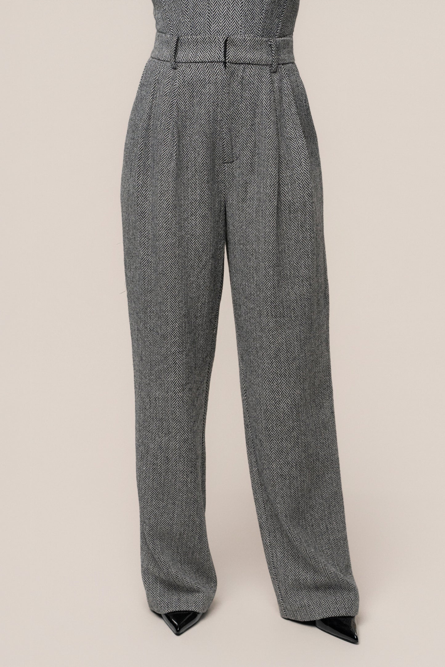 Classic Herringbone Trousers - ChicKloting