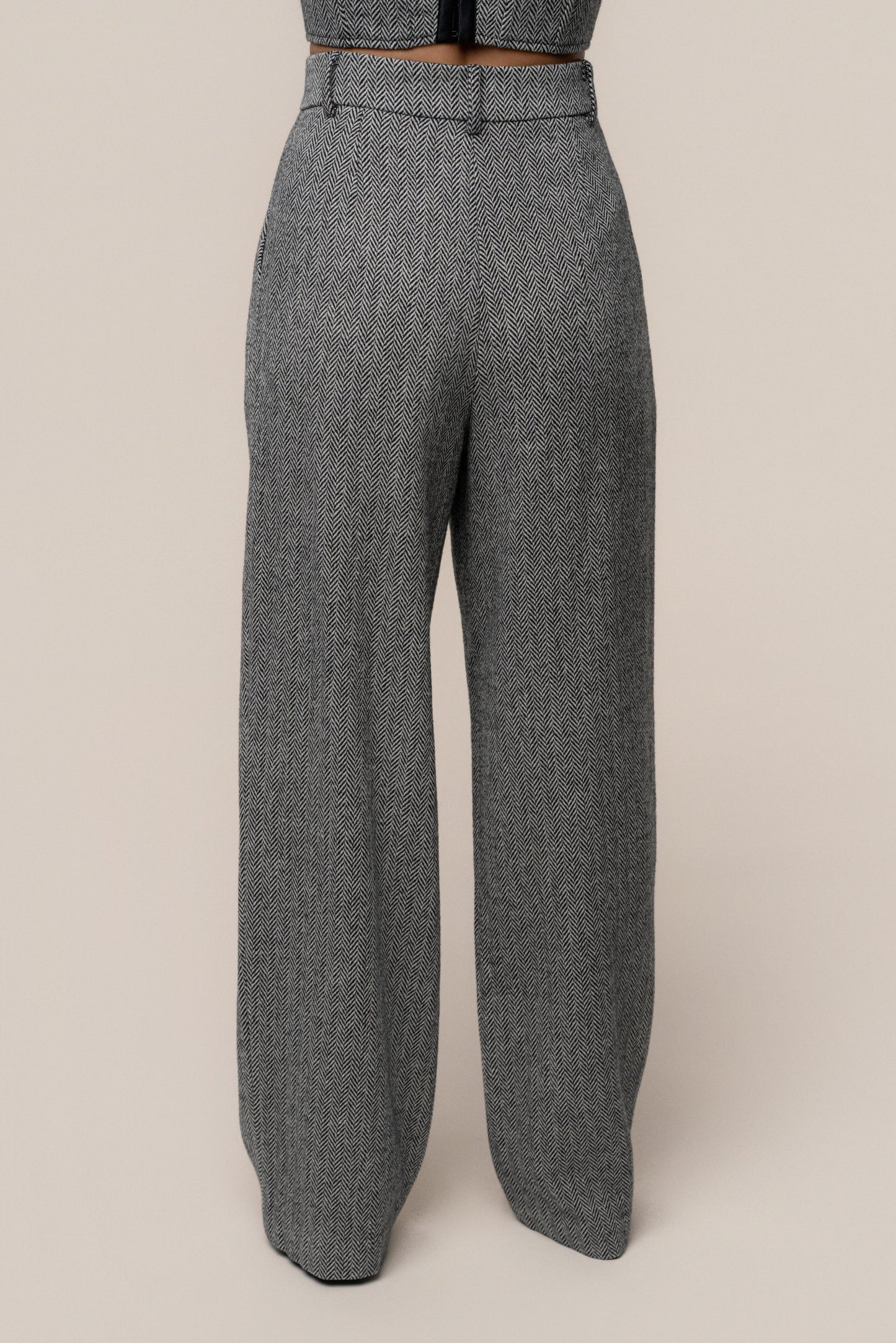 Classic Herringbone Trousers - ChicKloting