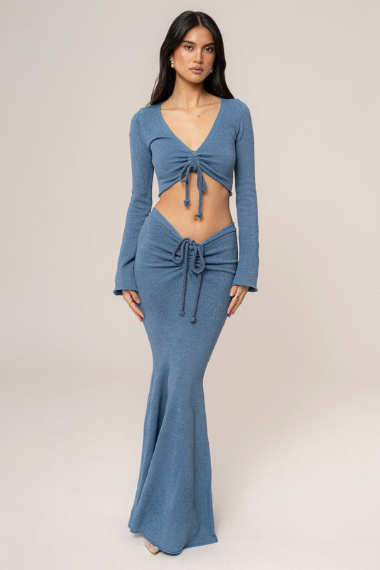 Blue Dusk Resort Two-Piece Skirt Set