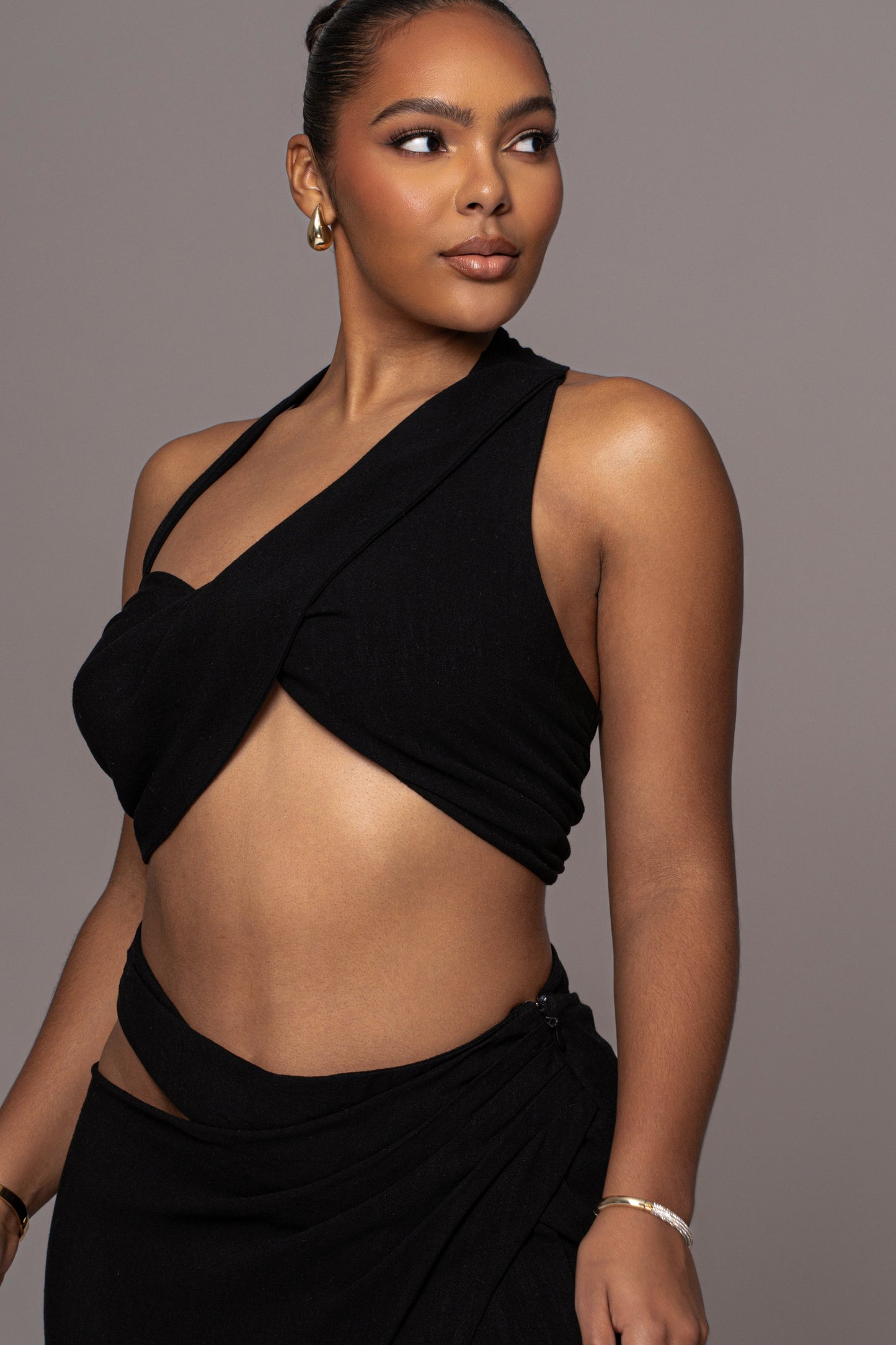 Black New Age Two Piece Skirt Set