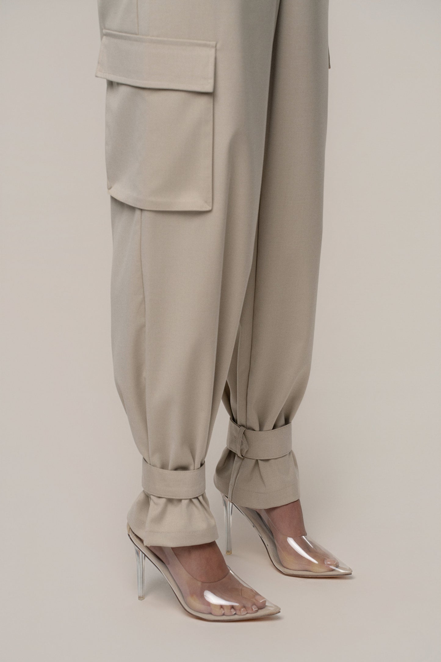 Khaki Autumn Flow Cargo Pants - ChicKloting