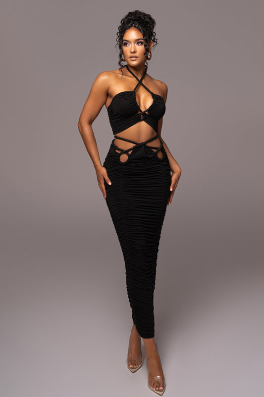 Black Go The Distance Skirt Set