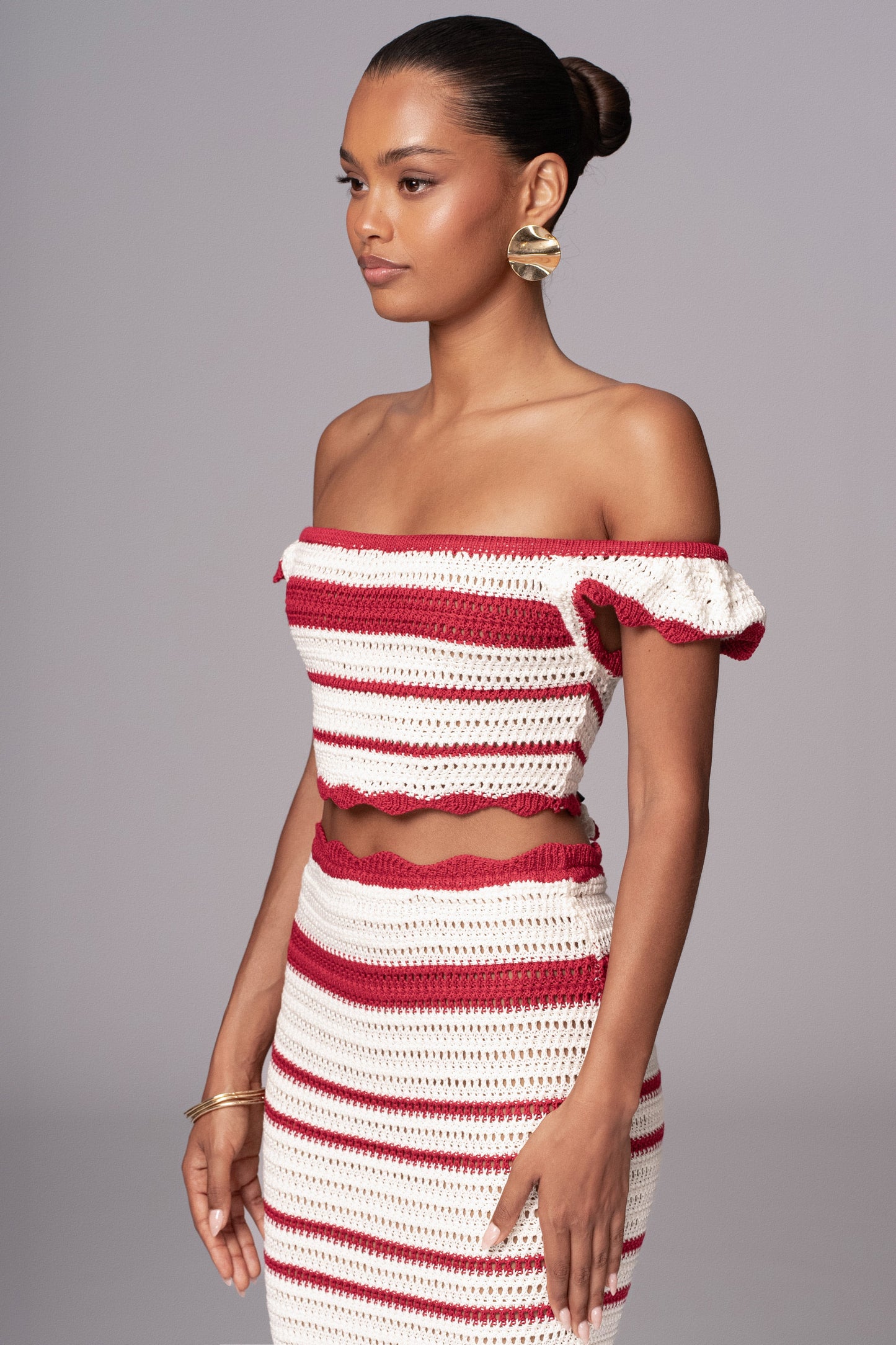 Red Corazon Ruffle Skirt Set