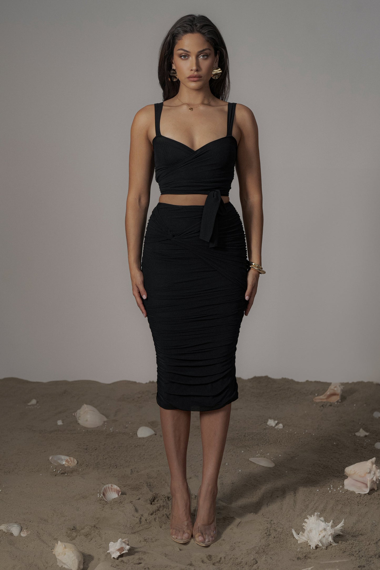 Black Extend Your Stay Skirt Set