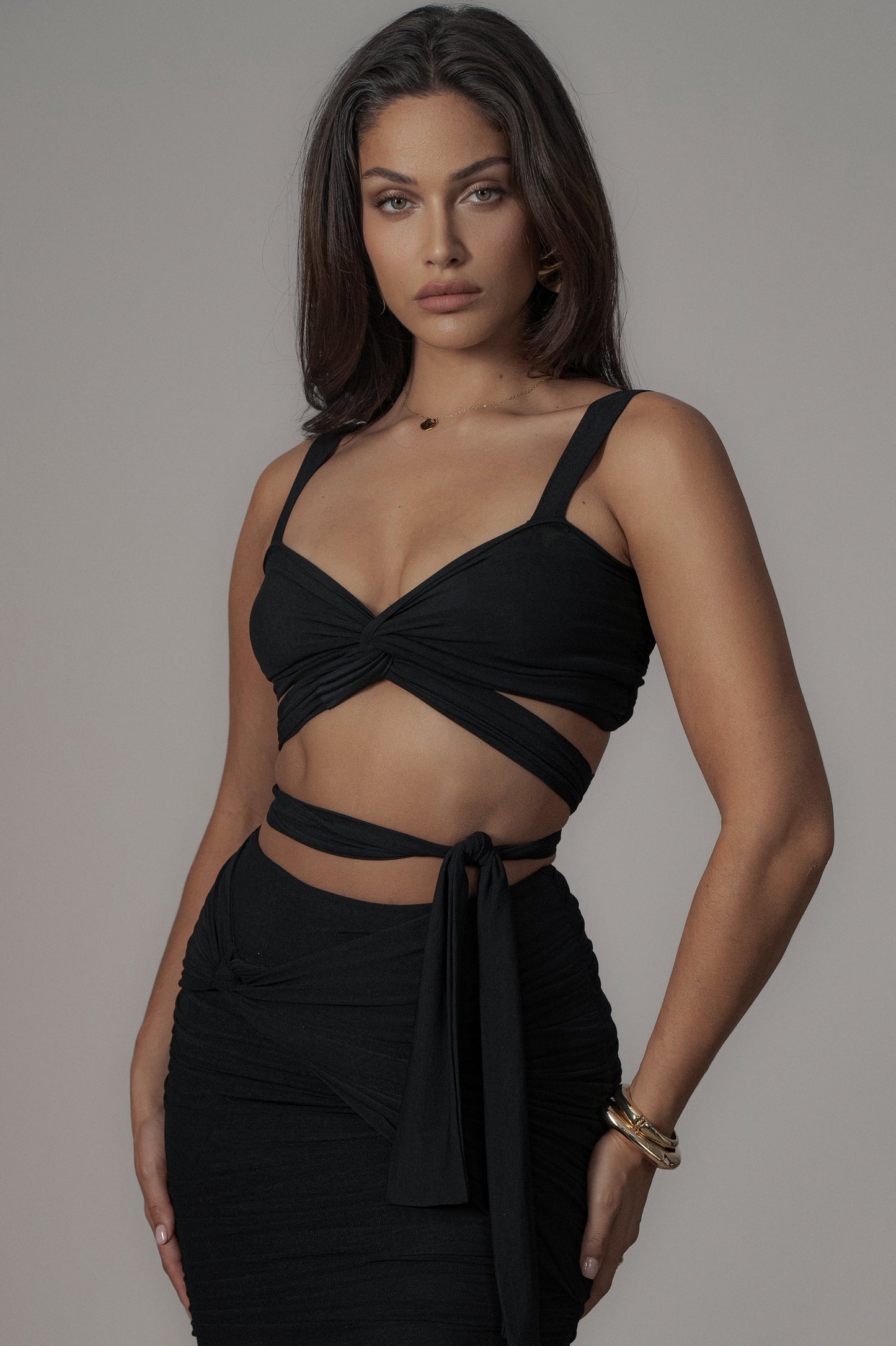 Black Extend Your Stay Skirt Set