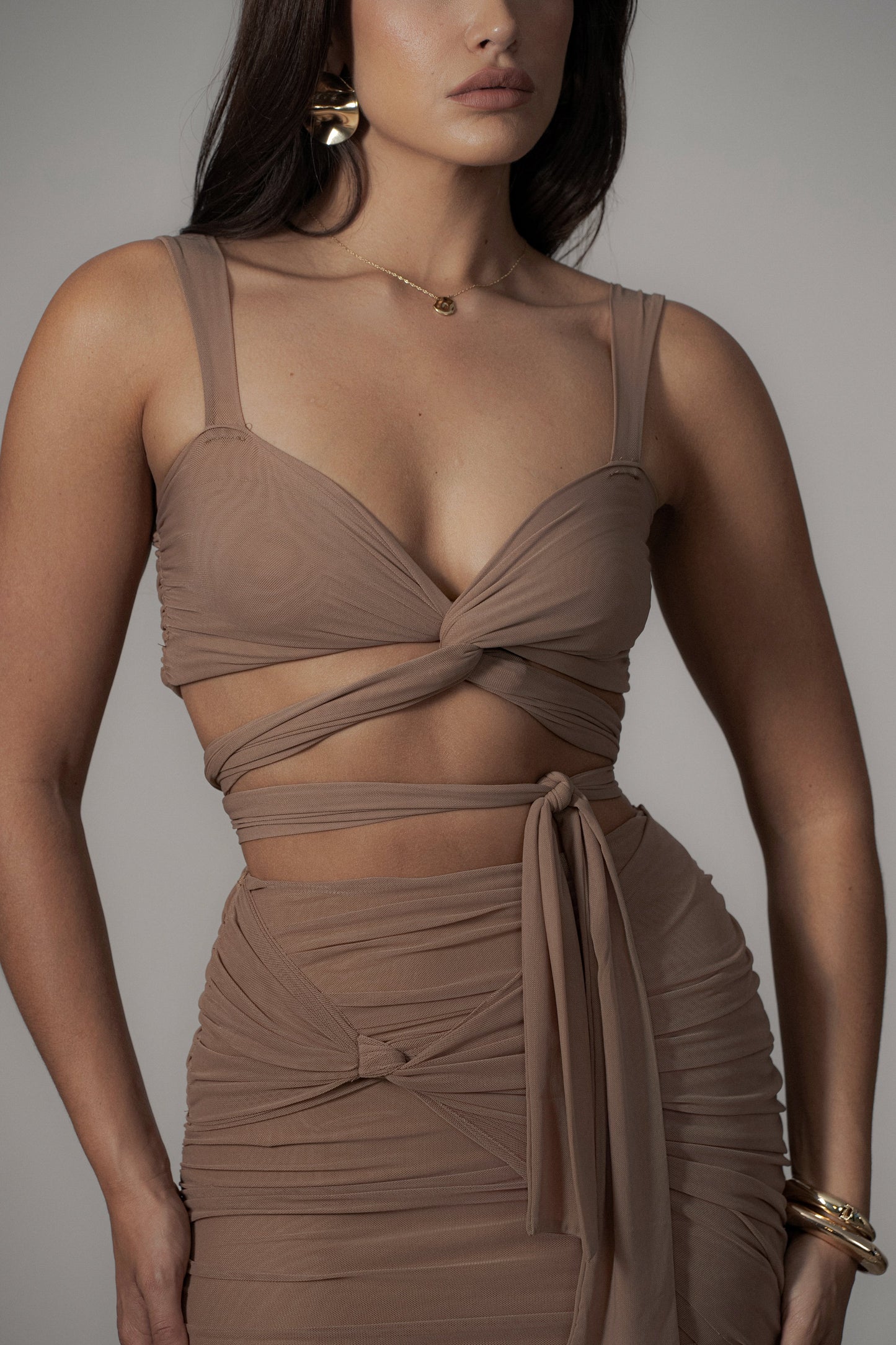 Pecan Extend Your Stay Skirt Set