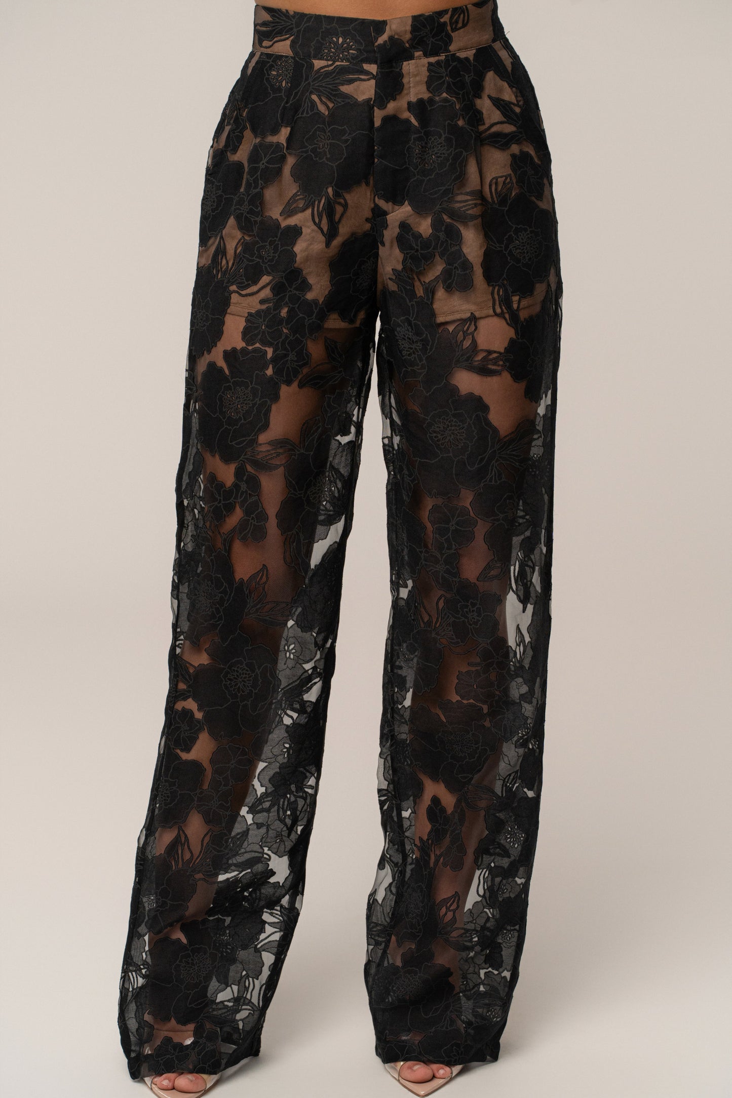 PRE-ORDER Black Organza Floral Pant