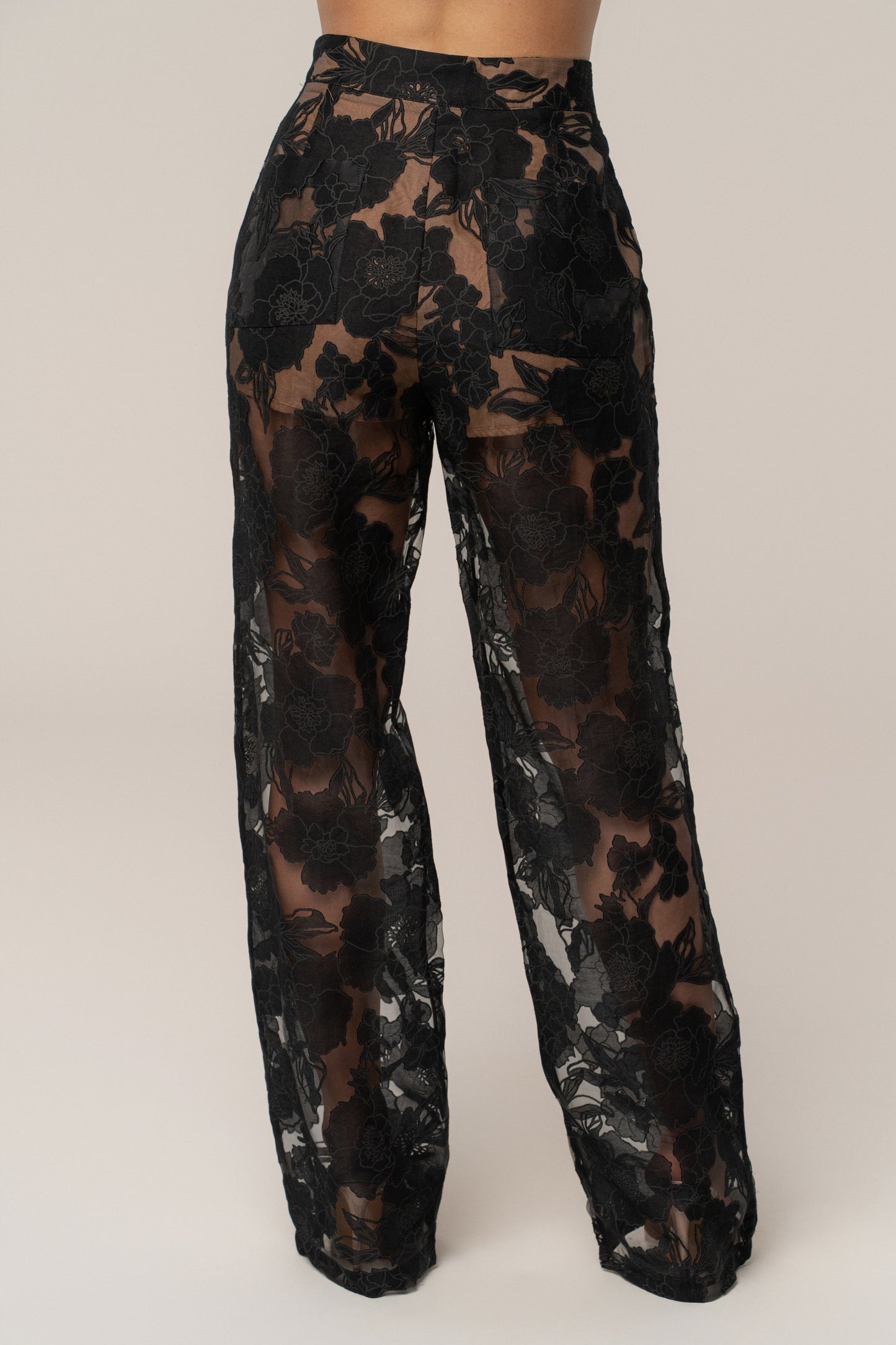 PRE-ORDER Black Organza Floral Pant