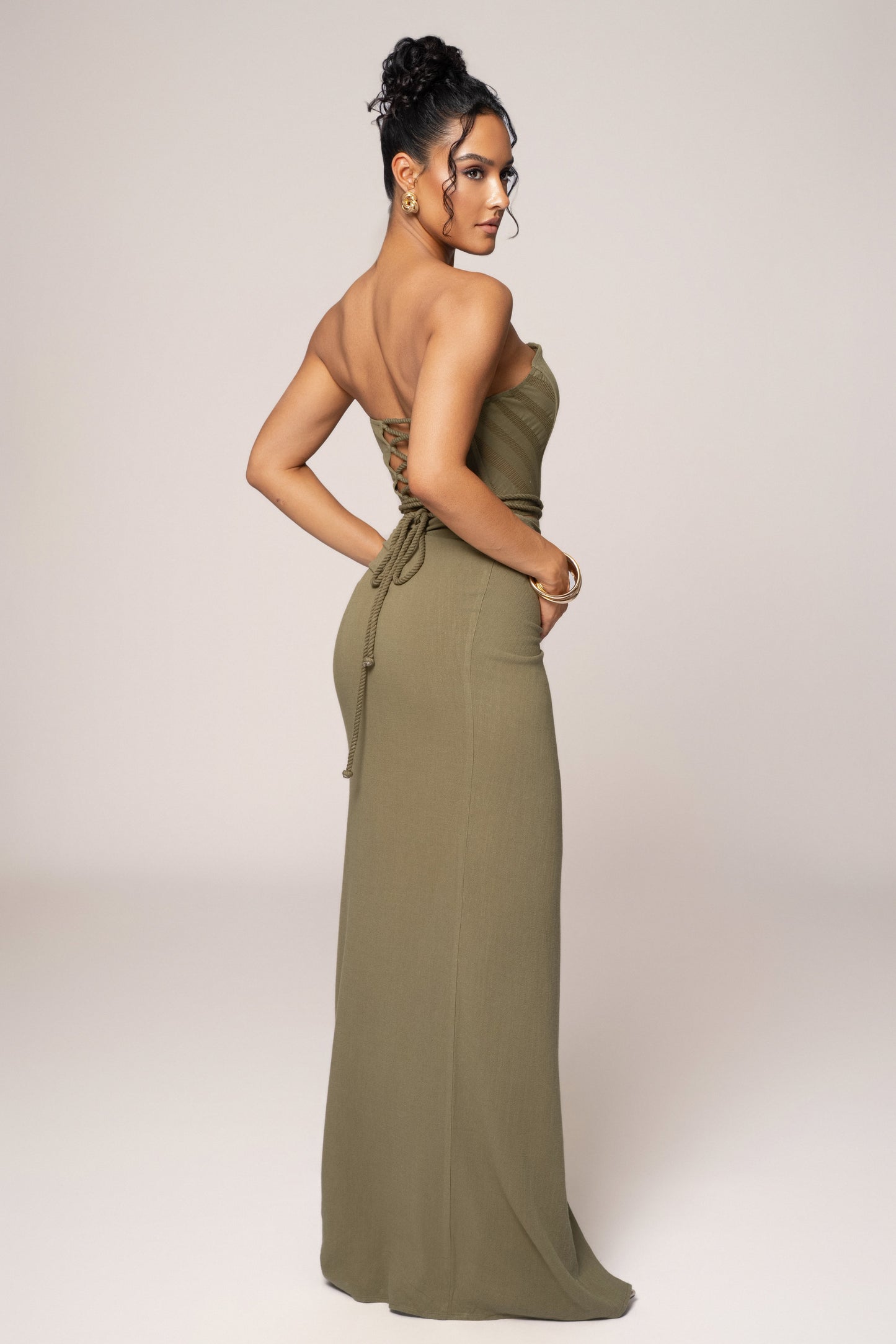 Olive Destination Linen Skirt Set