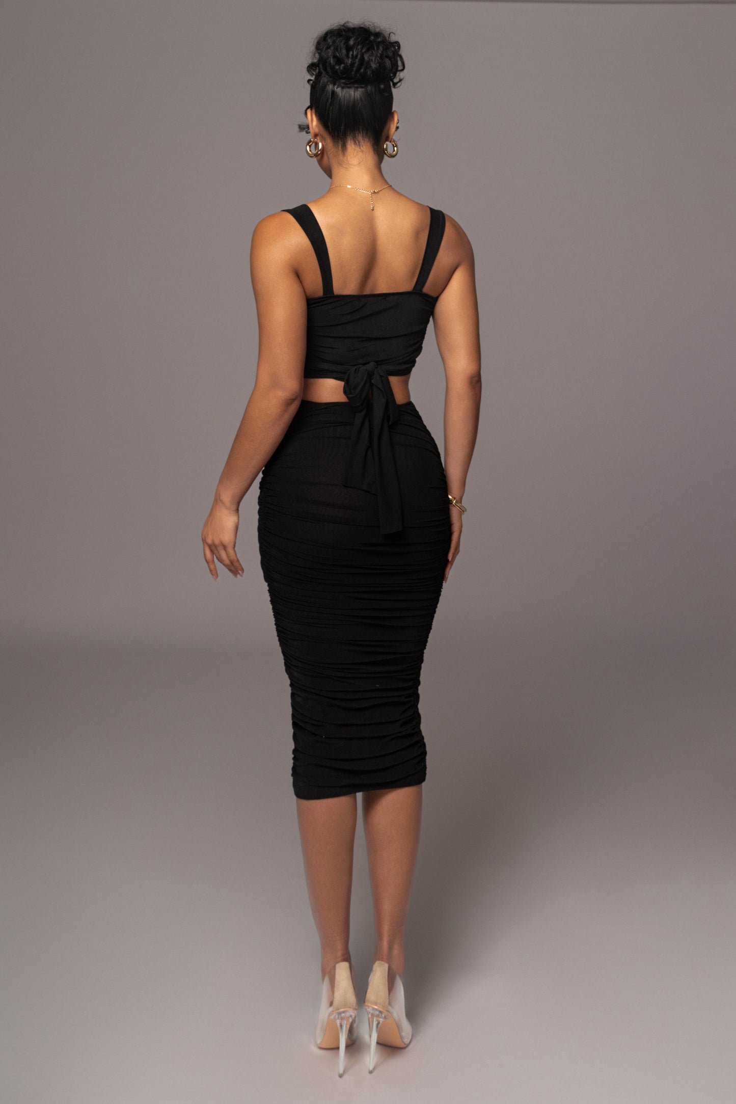 Black Extend Your Stay Skirt Set