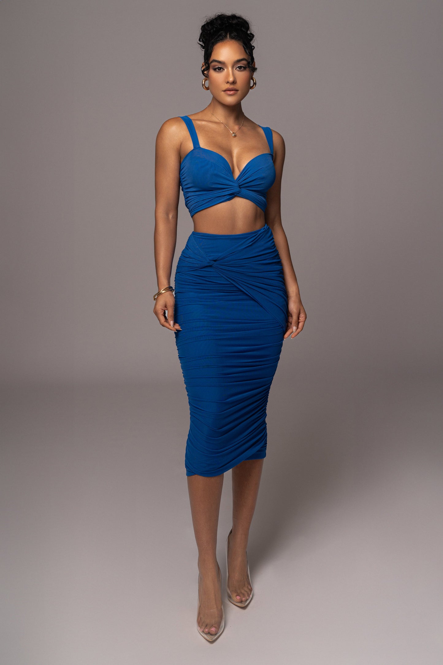 Royal Blue Extend Your Stay Skirt Set
