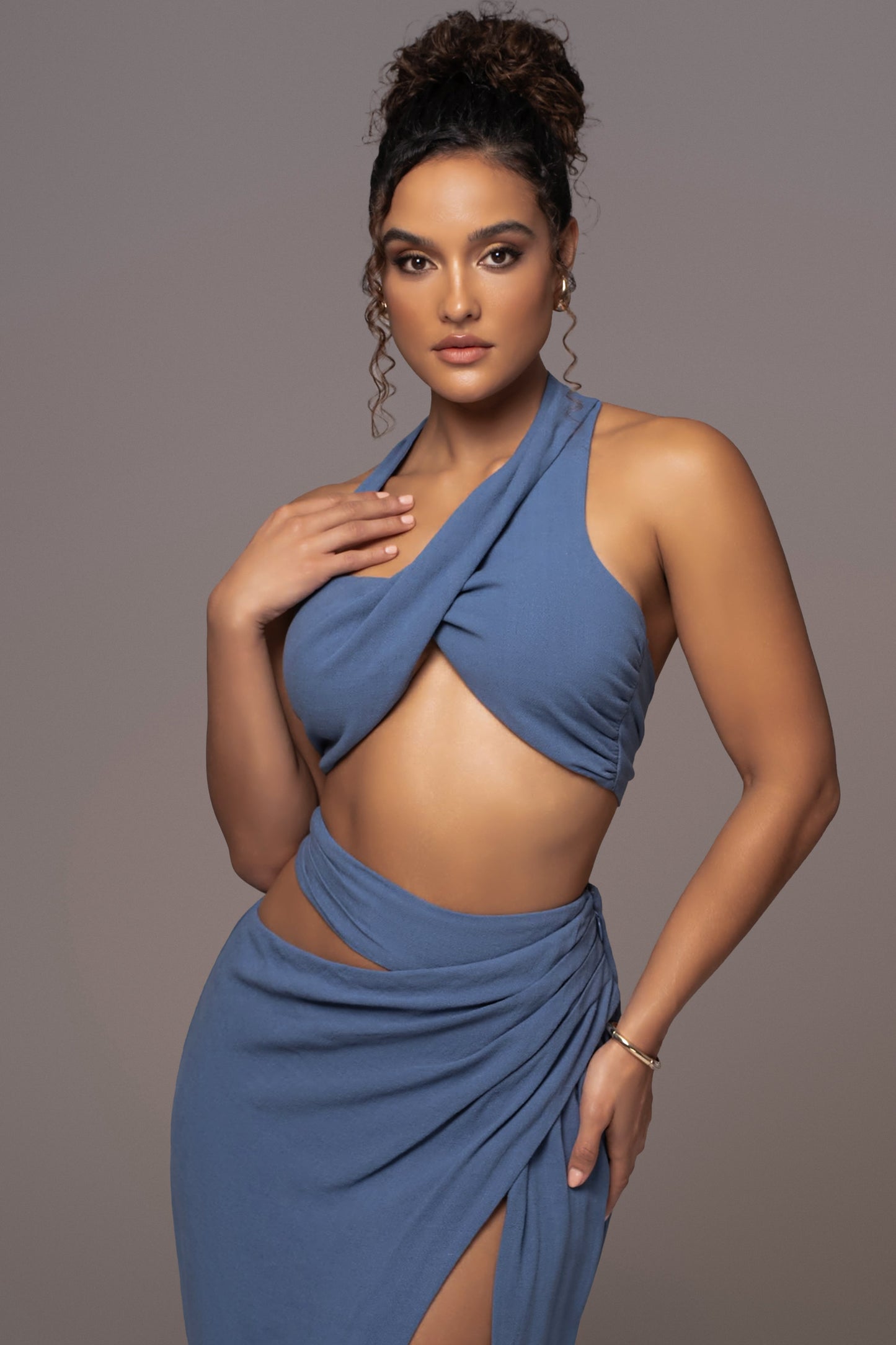 Chambray New Age Two Piece Skirt Set