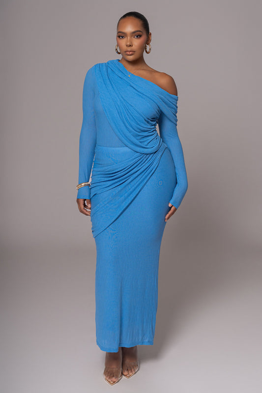 Blue Paradise Hills Maxi Skirt - ChicKloting