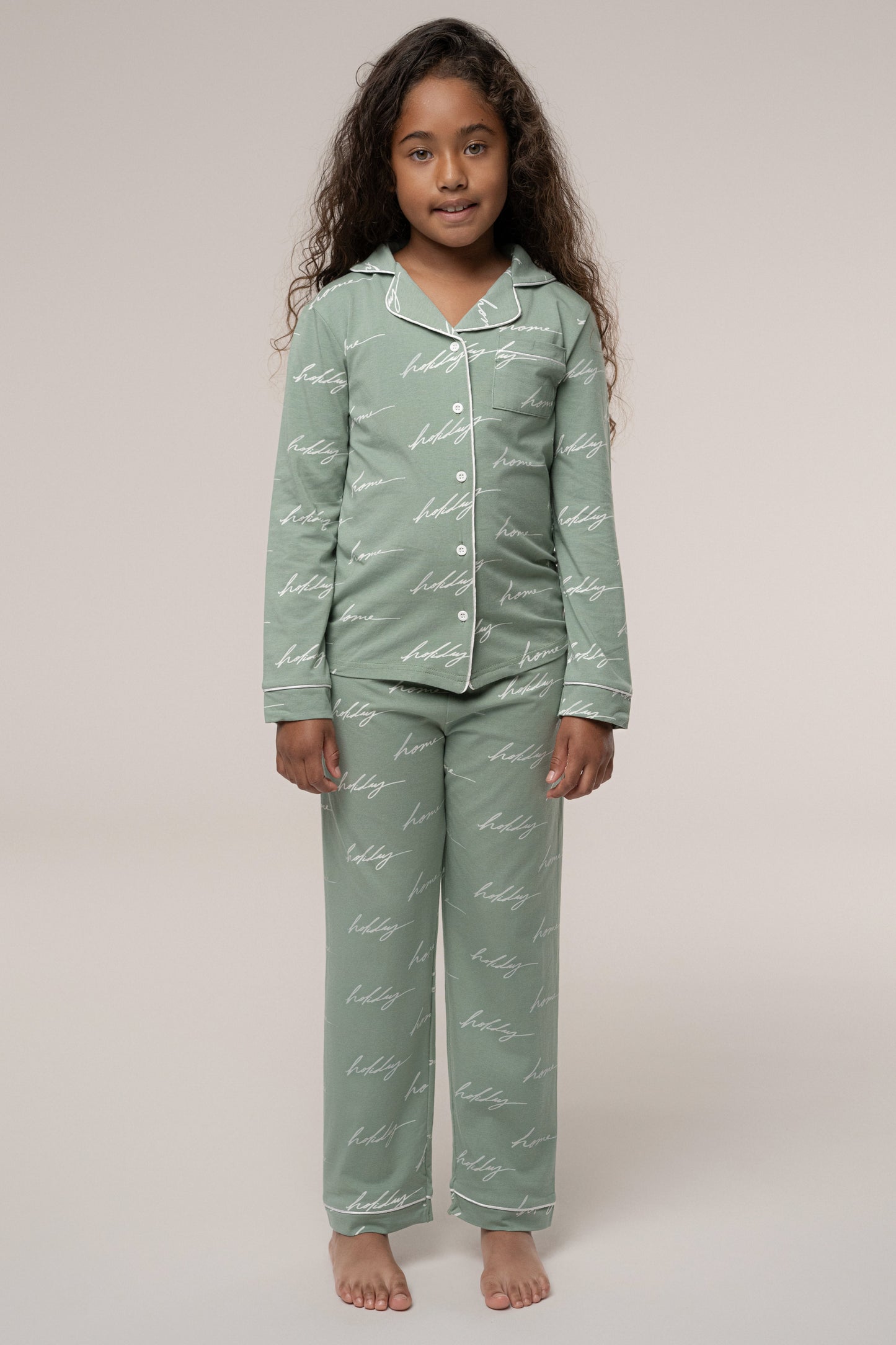 Sage Home For The Holidays Kids Pajama Set